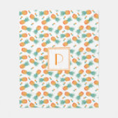 Moderne Monogram Ananas Fruit Patroon Fleece Deken (Voorkant)