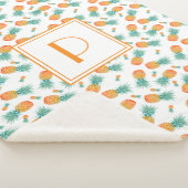 Moderne Monogram Ananas Fruit Patroon Sherpa Deken (3/4)