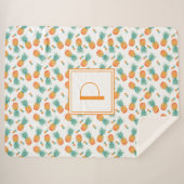 Moderne Monogram Ananas Fruit Patroon Sherpa Deken (Voorkant (horizontaal))