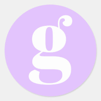 Moderne Monogram Beginletter Pastel Lavendel Ronde Sticker