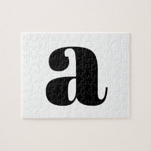 Moderne monogram beginletter zwart en wit legpuzzel