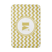 Moderne Monogram Beige Chevron Stripes Badmat (Voorkant Verticaal)