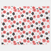 Moderne Monogram Bloemen Fleece Deken (Voorkant (Horizontaal))