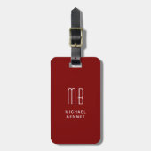 Moderne Monogram Bourgogne Bagagelabel (Voorkant verticaal)