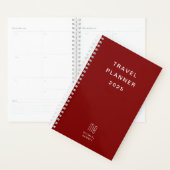 Moderne Monogram Bourgogne Reis Planner (Display)