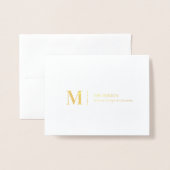 Moderne monogram, Business Logo Real Gold Foil Kaa Folie Kaarten (Voorkant met envelop)