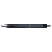 Moderne Monogram Chique Navy Blauw en Goud Pen (Voorkant)