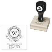 Moderne Monogram Cirkel retour adres stempel (Gestempeld)