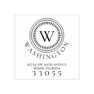 Moderne Monogram Cirkel retour adres stempel