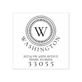 Moderne Monogram Cirkel retour adres stempel
