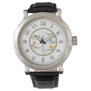 Moderne monogram Classic Black Roman Numbers Horloge