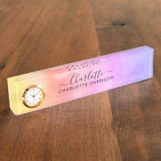 Moderne monogram Colorful Sparkle School Kantoor Naambordje