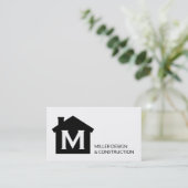 Moderne monogram contractant onroerend goed visitekaartje (Staand voorkant)