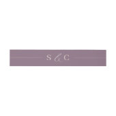 Moderne Monogram Deep Plum & Pink Wedding Uitnodigingen Wikkel (Vlak)