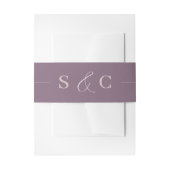 Moderne Monogram Deep Plum & Pink Wedding Uitnodigingen Wikkel (Voorkant Voorbeeld)