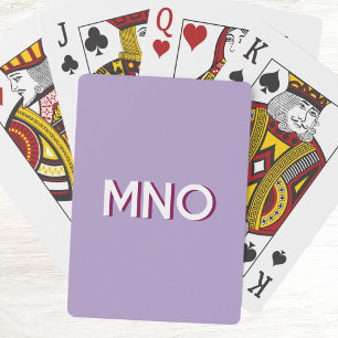 Moderne Monogram Eerste Letter Lila Pokerkaarten