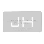 Moderne Monogram Eerste Letter (of andere tekst) G Etiket (Voorkant)