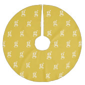 Moderne Monogram Eerste Letter Pastel Gele Crème Kerstboom Rok (Voorkant)