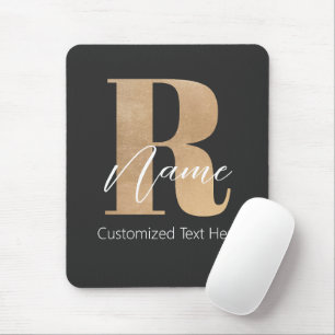 Moderne Monogram Eerste Letter R & Naam Persoonlij Muismat