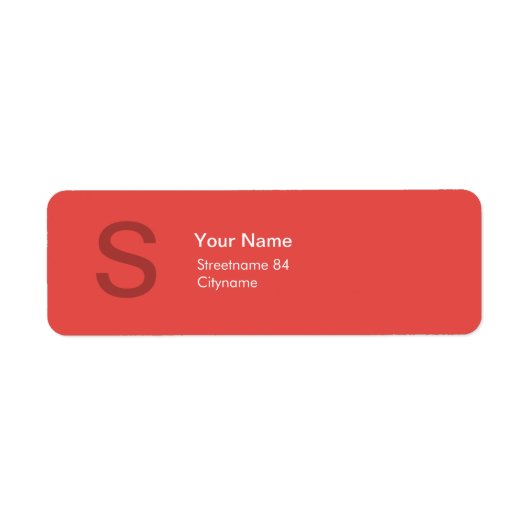 MODERNE MONOGRAM EERSTE LETTER ROOD ETIKET (Voorkant)