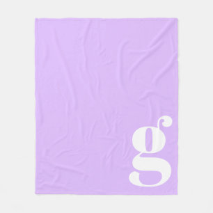 Moderne Monogram Eerste Letter Zacht Lavendel Fleece Deken