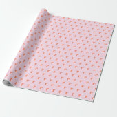 Moderne Monogram Eerste Letter Zacht Roze Oranje Cadeaupapier (Uitgerold)
