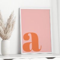 Moderne Monogram Eerste Letter Zacht Roze Oranje 