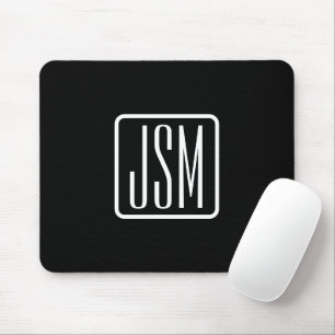 Moderne monogram-eerste letters Zwart & Wit Muismat