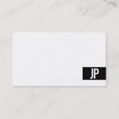 Moderne monogram Elegant Black White Minimalist Visitekaartje (Voorkant)