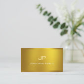 Moderne monogram elegant Gold look Professional Visitekaartje (Staand voorkant)