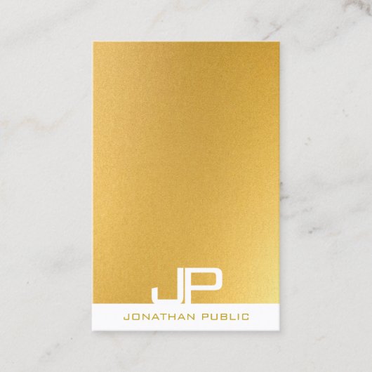Moderne Monogram Elegant Goud Professionele Sjablo Visitekaartje (Voorkant)