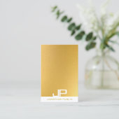 Moderne Monogram Elegant Goud Professionele Sjablo Visitekaartje (Staand voorkant)