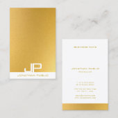 Moderne Monogram Elegant Goud Professionele Sjablo Visitekaartje (Voorkant / Achterkant)
