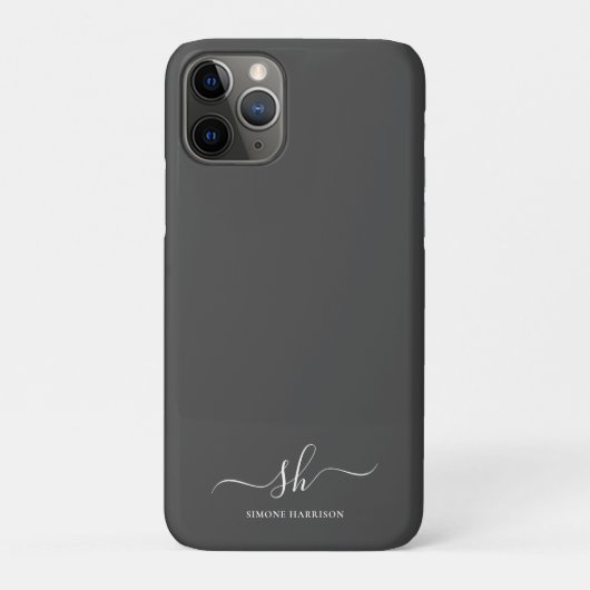 Moderne monogram elegant kalligrafie op maat Case-Mate iPhone case (Achterkant)