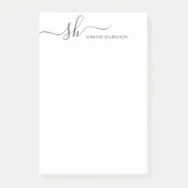 Moderne monogram elegant kalligrafie op maat post-it® notes (Voorkant)