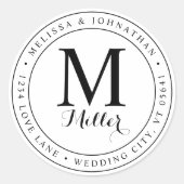 Moderne monogram Elegant Return Address Label (Voorkant)