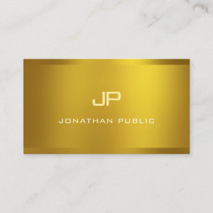 Moderne Monogram Elegante Gouden Uiterlijk Profess Visitekaartje