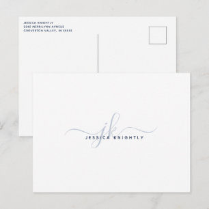 Moderne Monogram Elegante Script Beginletters Mari Briefkaart