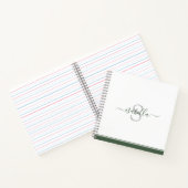 Moderne monogram Evergreen Notitieboek (Binnen)