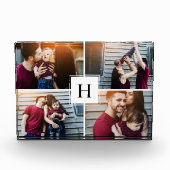 Moderne Monogram Familie Fotocollage Fotoblokken (Voorkant)