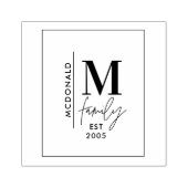 Moderne monogram familie marjoy grijs stijlvol 	rubberstempel (Afrduk)