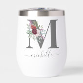 Moderne Monogram Florale Initiële Naam (Voorkant)