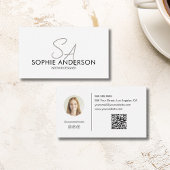Moderne Monogram Foto QR Designer Professional Visitekaartje
