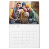 Moderne monogram fotocollage familie kalender (Jan 2026)