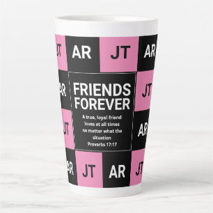 Moderne monogram FRIENDS FOREVER Christelijk Latte Mok