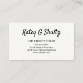 Moderne Monogram Geometrisch Bloemmotief Visitekaartje (Achterkant)