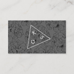 Moderne Monogram Geometrisch Bloemmotief Visitekaartje