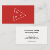 Moderne monogram geometrisch (rood) visitekaartje (Voorkant / Achterkant)