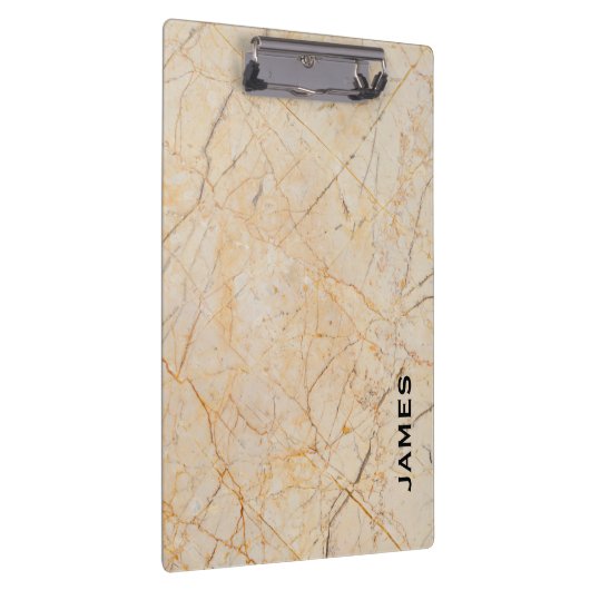 Moderne monogram, gepersonaliseerd marmer en goud klembord (Rechts)