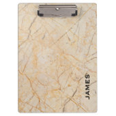 Moderne monogram, gepersonaliseerd marmer en goud klembord (Voorkant)